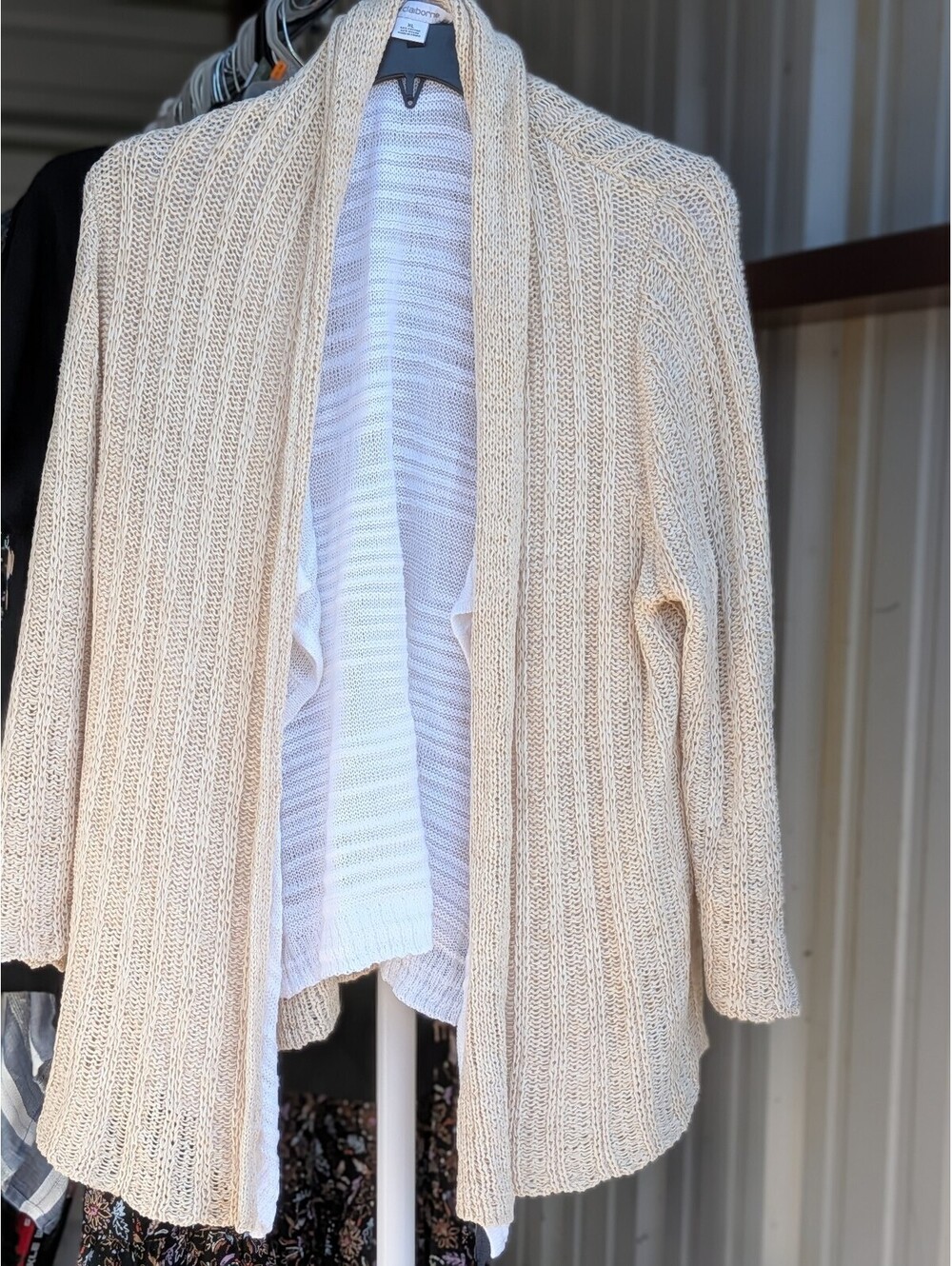 Claiborne cream open front cardigan